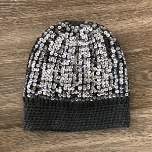 Knitted sequin hat